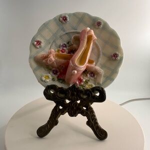 Vintage Decorative Plate with Ballet Shoes Design